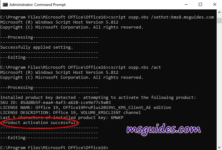activate microsoft office 2016 using cmd