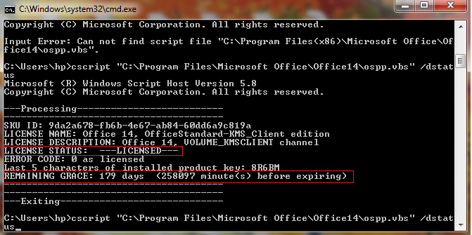 Check the Microsoft-Office License Expiration Date