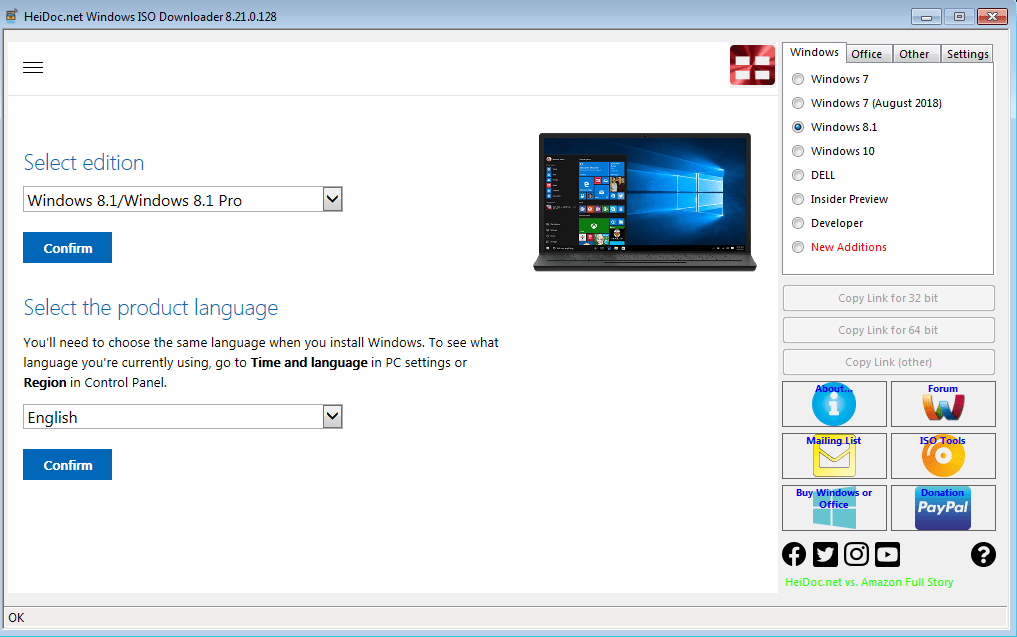 használja az eszközt a Windows 8.1 ISO 