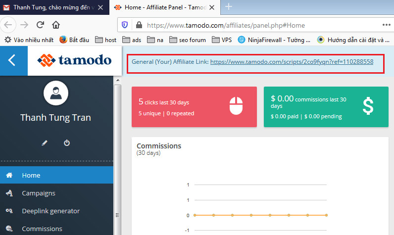 Tamodo Aff Link