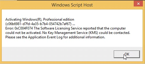 error 0xc004f074 Windows 10 8 7