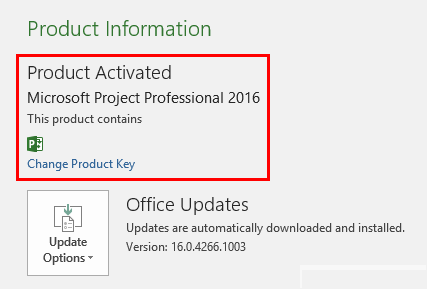 microsoft project professional 2016 key