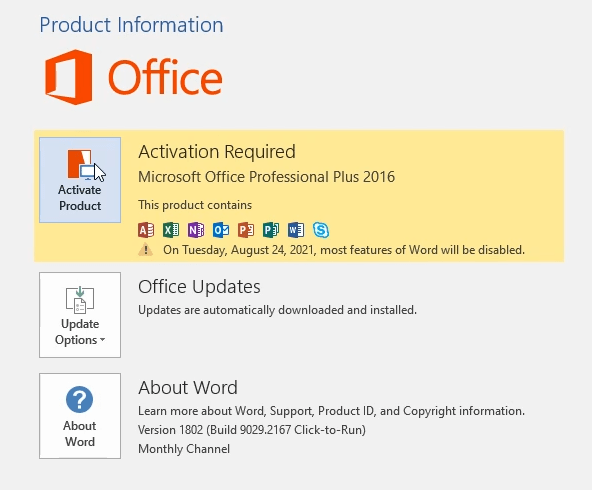 How to Activate Microsoft Office 2016 Professional Plus for free