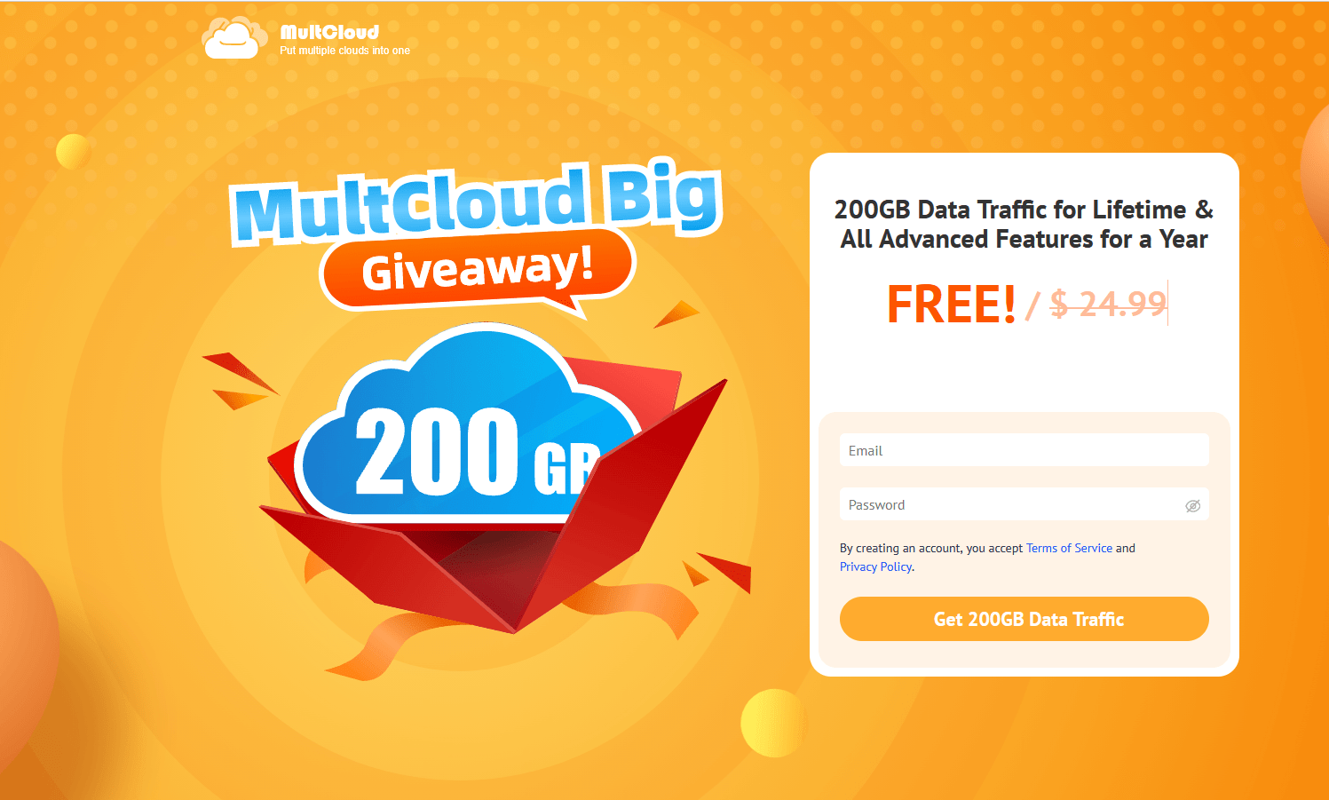 Giveaway: 200GB Data Traffic for Lifetime