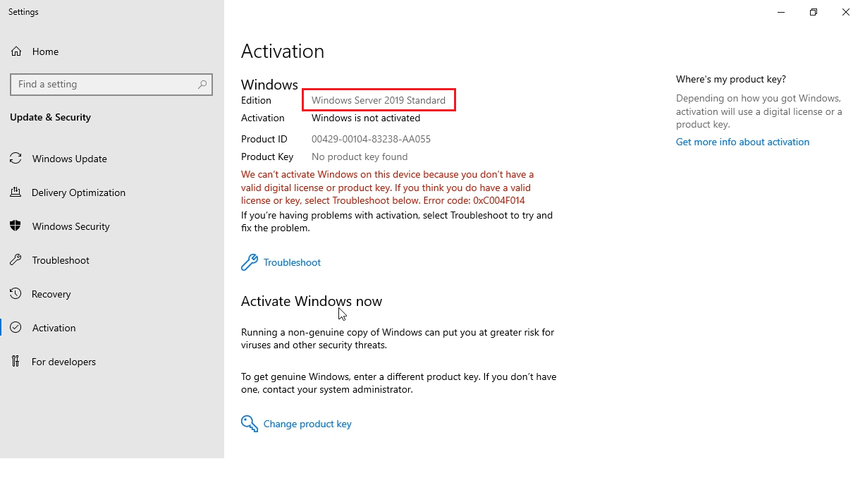 How to upgrade Windows Server 2019 Evaluation to Full Version