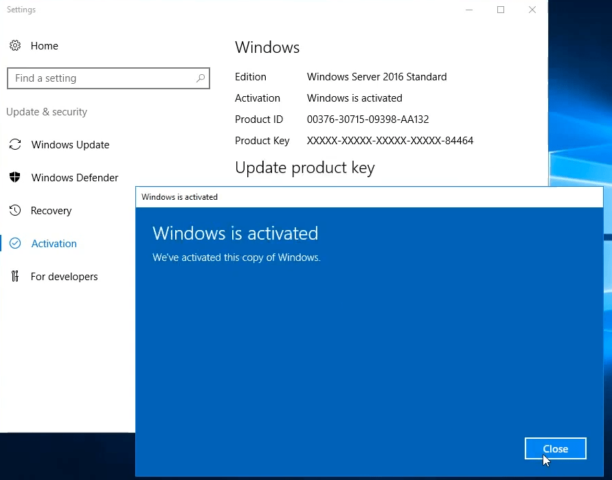 How to Activate Windows Server 2016 Standard
