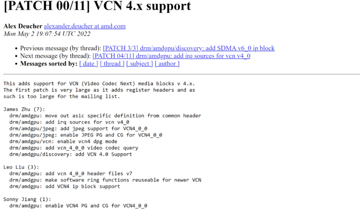 AMD RDNA 3 ‘GFX11’ GPU Patches Enable VCN4 Support But Lack AV1 Encoding