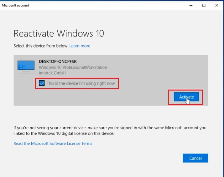 How to reactivate Windows 10/11 after a hardware change