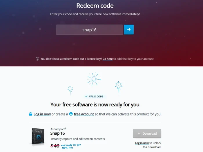 Giveaway Ashampoo Snap 16 License Key Free