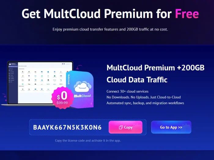 Giveaway MultCloud Premium License Code for Free